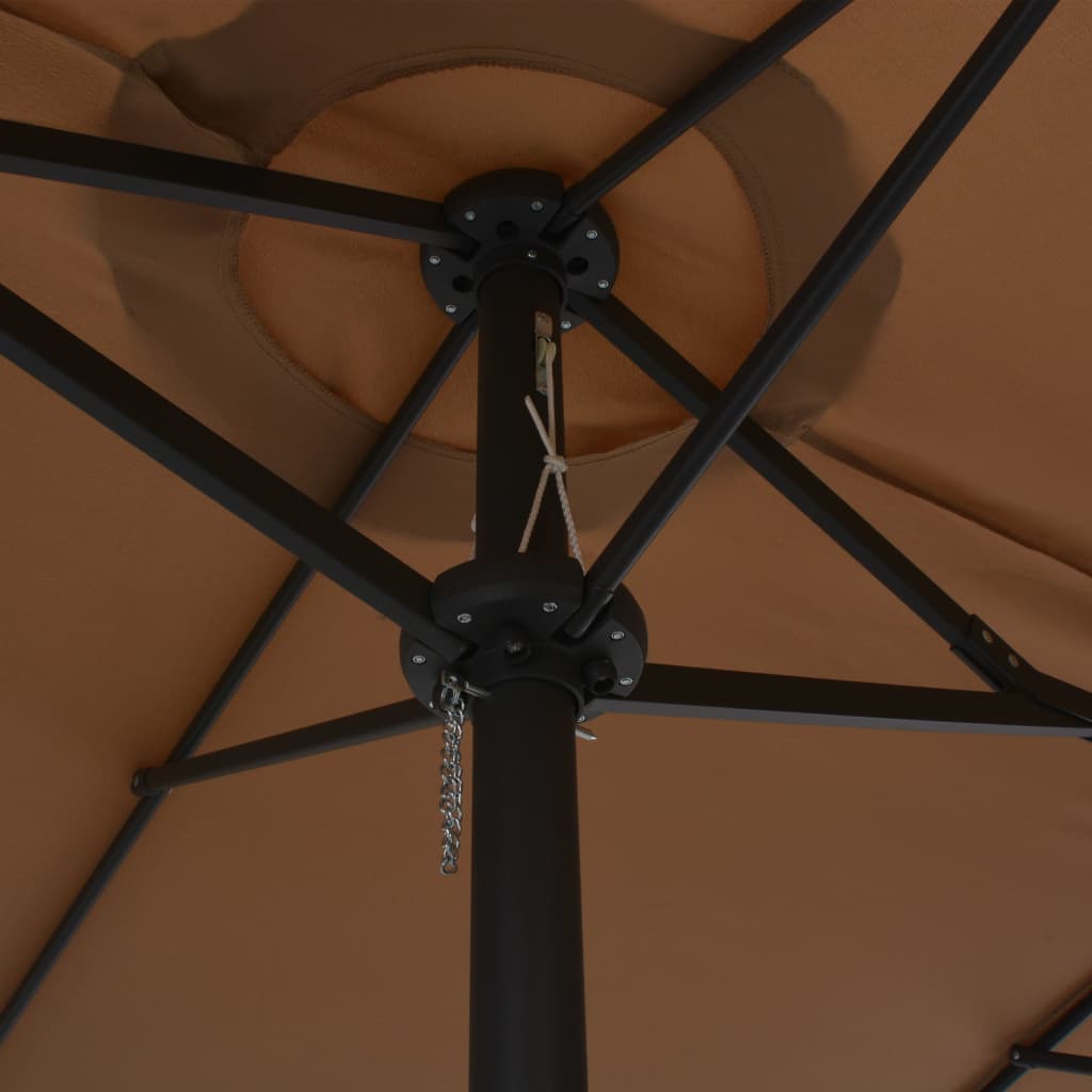 vidaXL Градински чадър с алуминиев прът, 460x270 см, таупе
