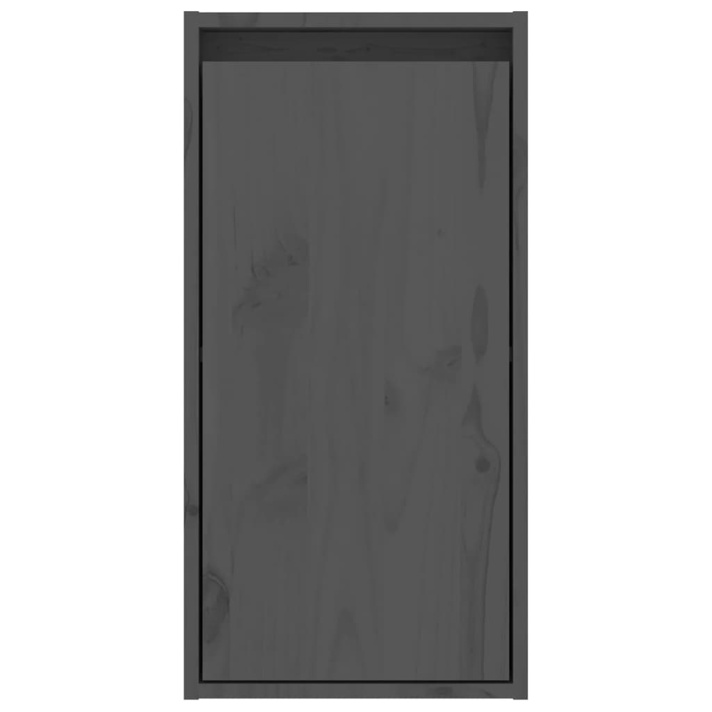 vidaXL Стенен шкаф, сив, 30x30x60 см, борово дърво масив