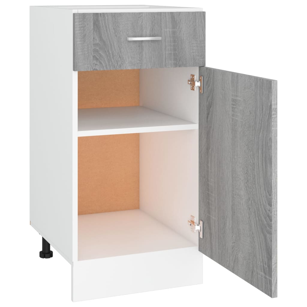vidaXL Долен шкаф с чекмедже сив сонома 40x46x81,5 см инженерно дърво