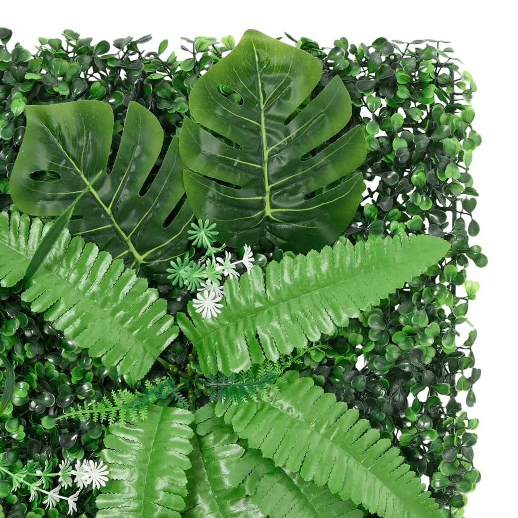  vidaXL Ограда от изкуствени растения 6 бр зелена 40x60 см