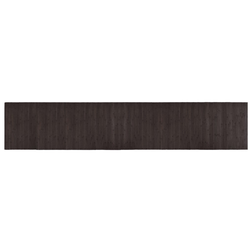vidaXL Килим, правоъгълен, тъмнокафяв, 60x300 см, бамбук