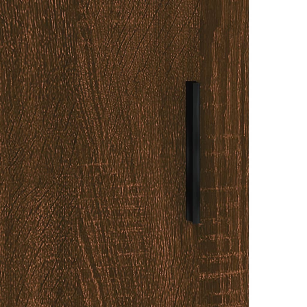vidaXL Стенни шкафове, 2 бр, кафяв дъб, инженерно дърво
