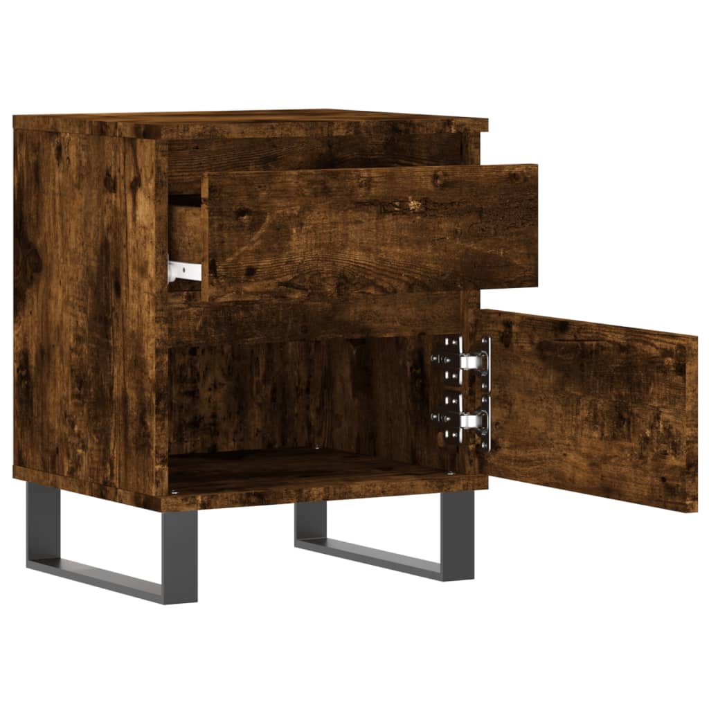 vidaXL Нощно шкафче опушен дъб 40x35x50 см инженерно дърво
