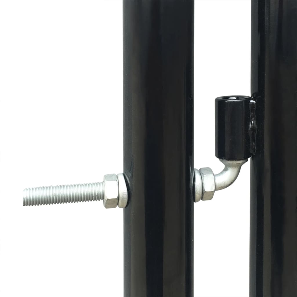 vidaXL Единична оградна врата, 100x250 см, черна