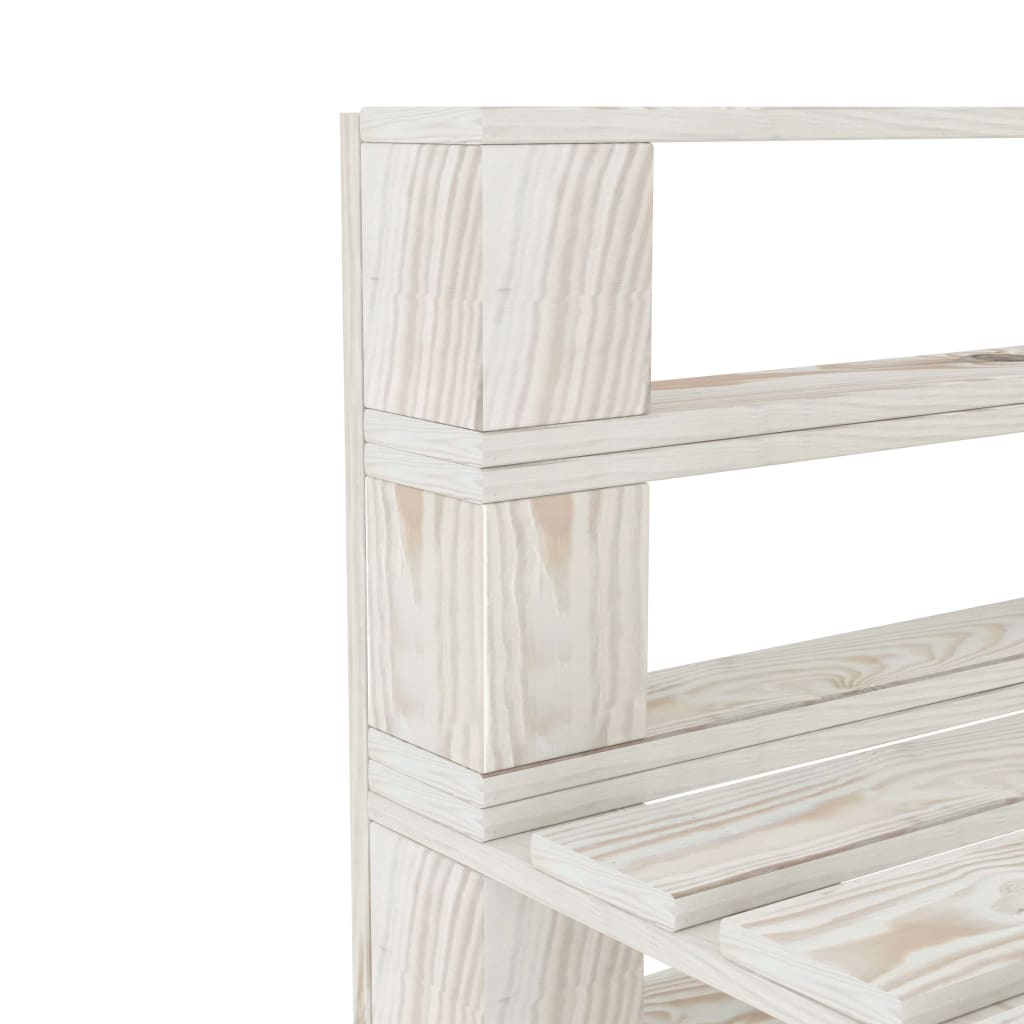 vidaXL Градински мебели от палети, 5 части, дърво, бели
