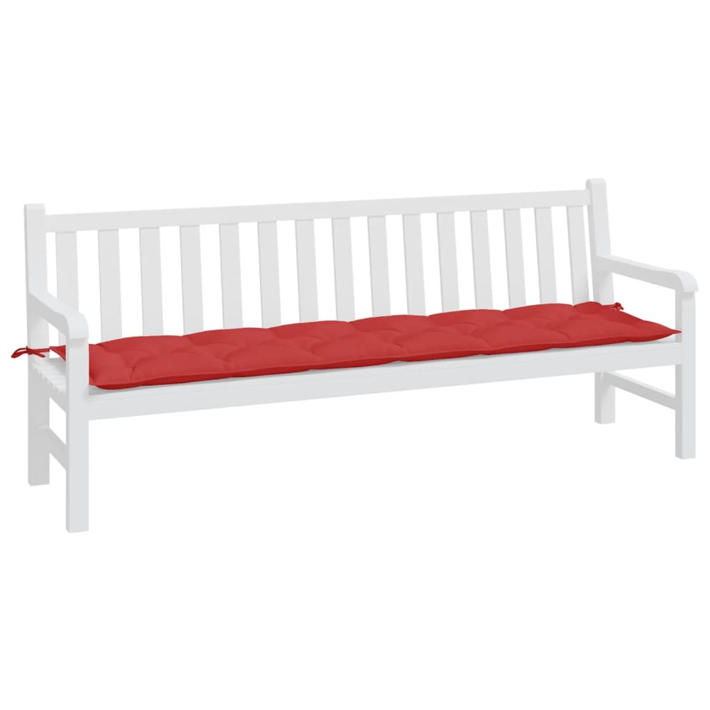 vidaXL Възглавница за градинска пейка червена 200x50x7 см оксфорд плат