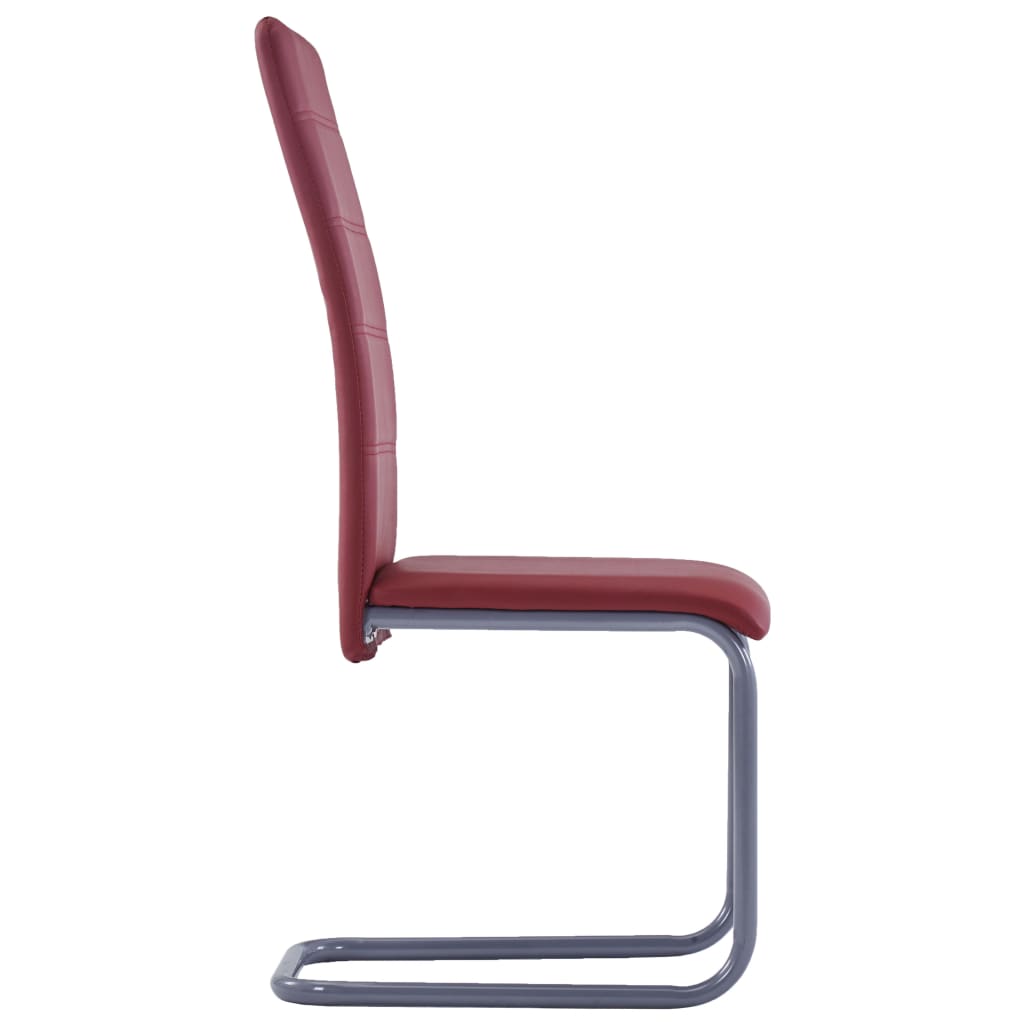 vidaXL Конзолни трапезни столове, 2 бр, червени, изкуствена кожа