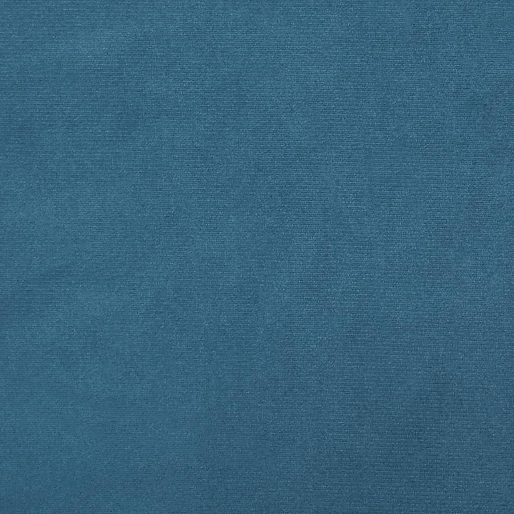 vidaXL Табуретка с дървени крака, синя, кадифе
