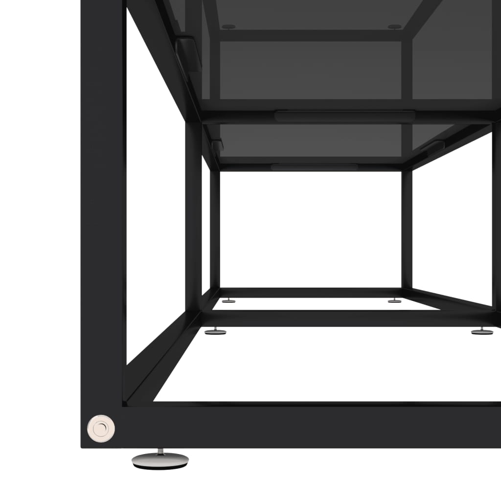 vidaXL ТВ шкаф, черен, 180x40x40,5 см, закалено стъкло