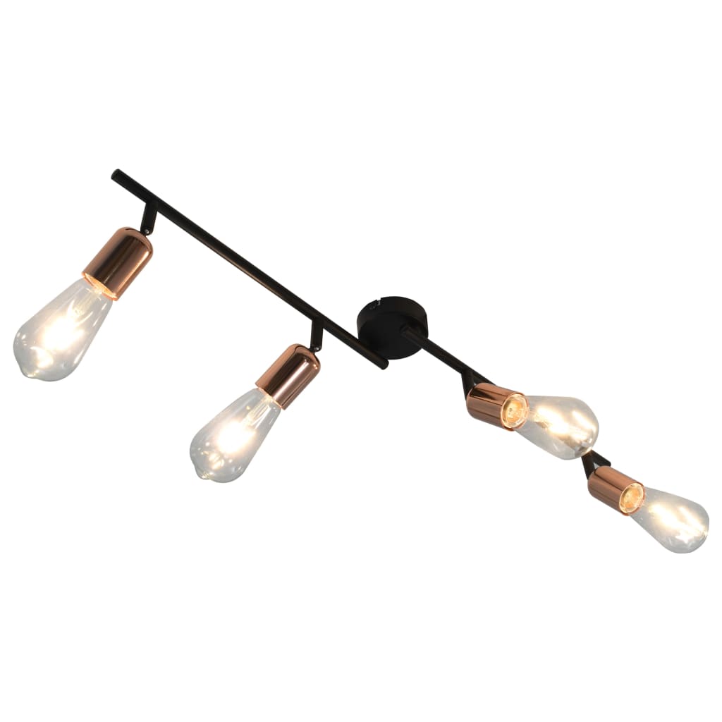 vidaXL 4-посочна спот лампа filament крушки 2 W черно и мед 60 см E27
