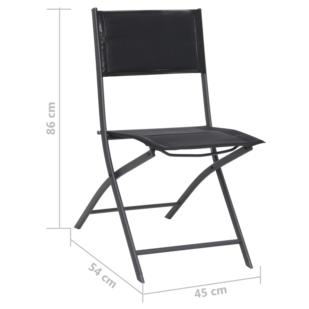 vidaXL Сгъваеми градински столове, 4 бр, стомана и Textilene
