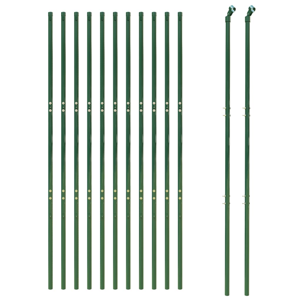 vidaXL Ограда от телена мрежа зелена 1,8x25 м поцинкована стомана