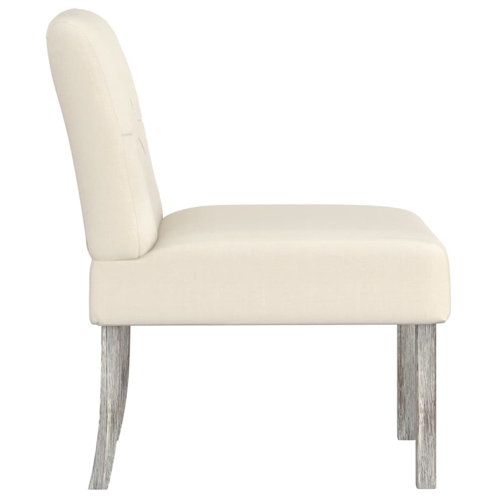vidaXL Ниско кресло, лен, текстил, дизайн с копчета