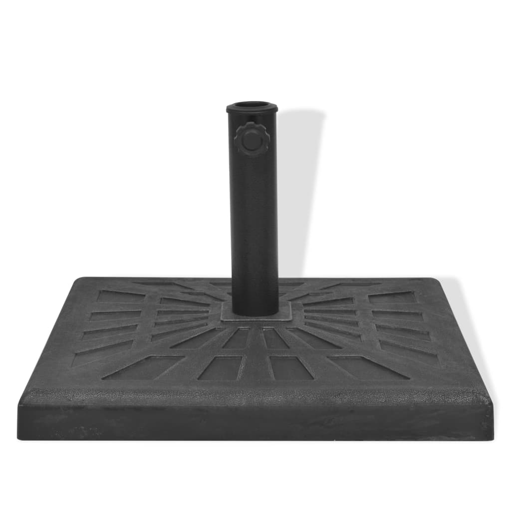 vidaXL Основа за чадър, квадратна, смола, черна, 12 кг