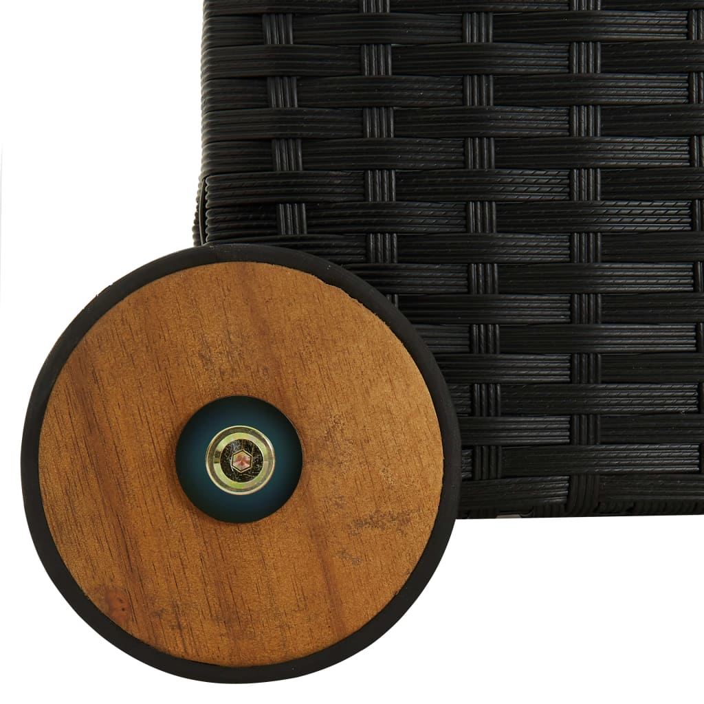 vidaXL Градински сандък за съхранение, черен, 120x65x61 см, полиратан