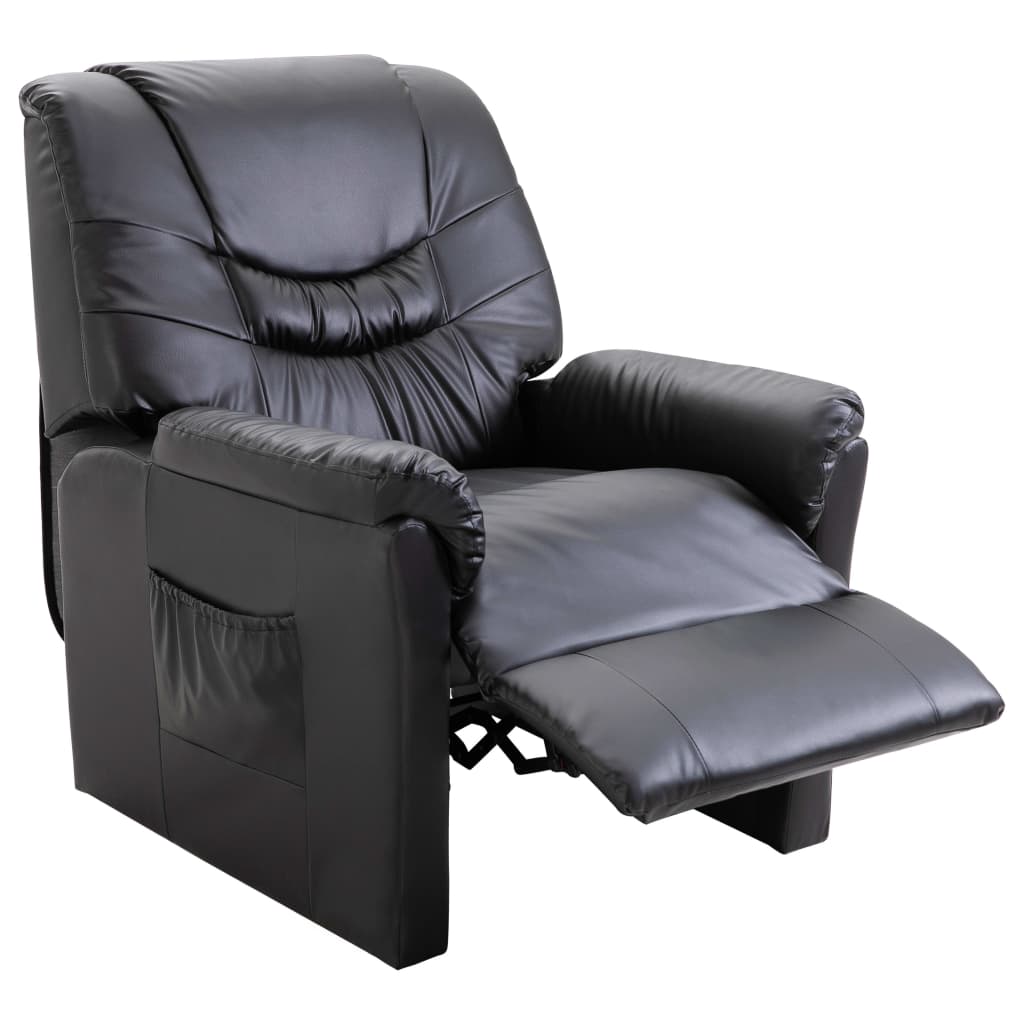 vidaXL Регулируем стол, черен, изкуствена кожа