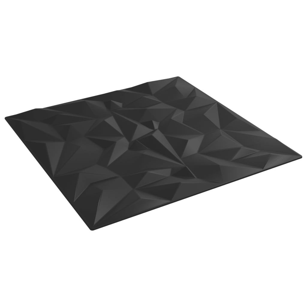 vidaXL Стенни панели 48 бр черни 50x50 см XPS 12 м² аметист