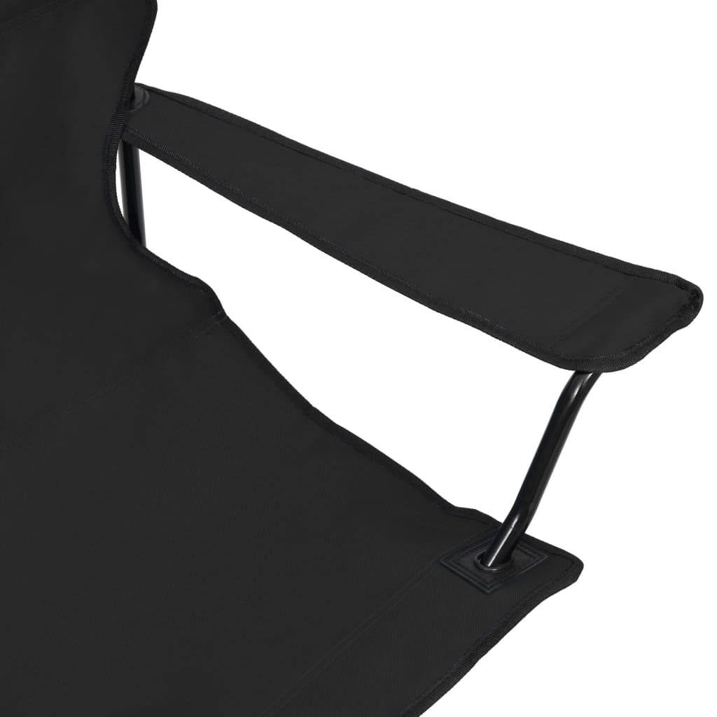 vidaXL 2-местен сгъваем къмпинг стол, стомана и плат, черен