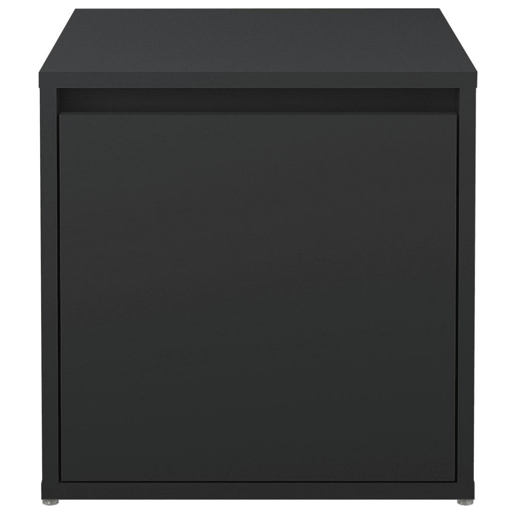 vidaXL Кутия с чекмедже, черна, 40,5x40x40 см, инженерно дърво