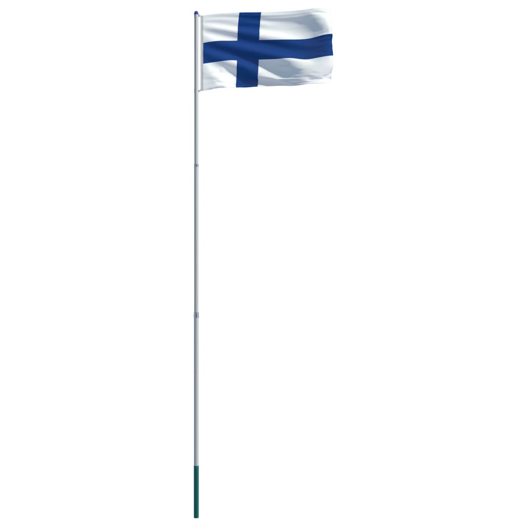 vidaXL Флаг на Финландия и алуминиев флагщок, 6 м
