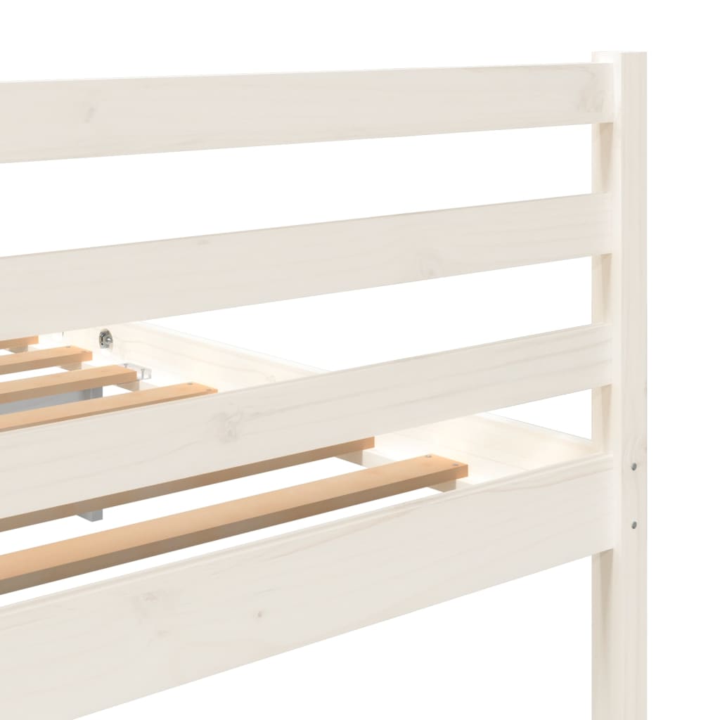 vidaXL Рамка за легло, бяла, масивен бор, 140x200 см