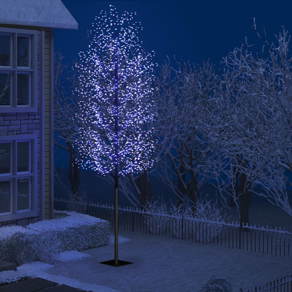 vidaXL Коледно дърво, 2000 LED сини, разцъфнала череша, 500 см