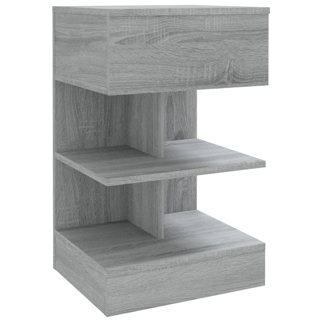 vidaXL Нощни шкафчета, 2 бр, сив сонома, 40x35x65 см, инженерно дърво
