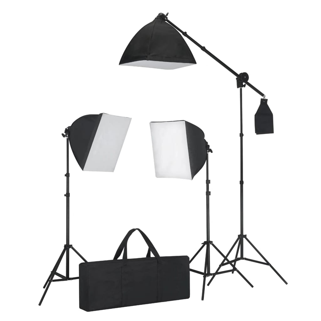 vidaXL Комплект за фото студио с маса за снимки, осветление и фонове