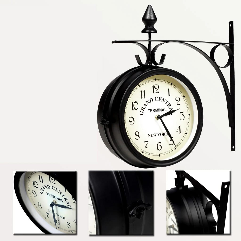 vidaXL Двустранен стенен часовник, 20 см
