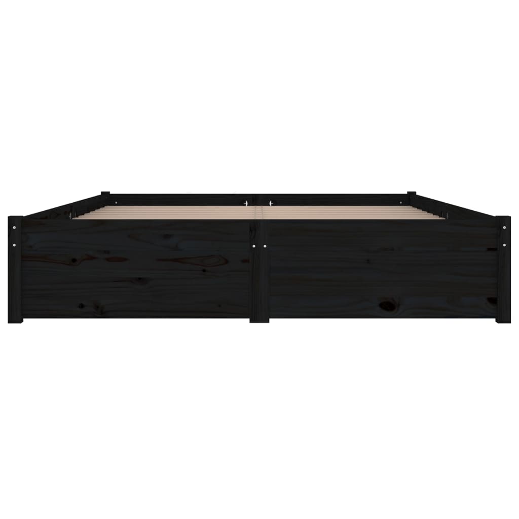 vidaXL Рамка за легло с чекмеджета, черна, 120x200 см