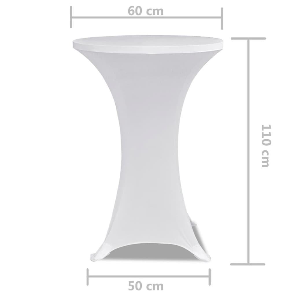 Еластични покривки за бар маси, диаметър 60 см, бели – 2 броя