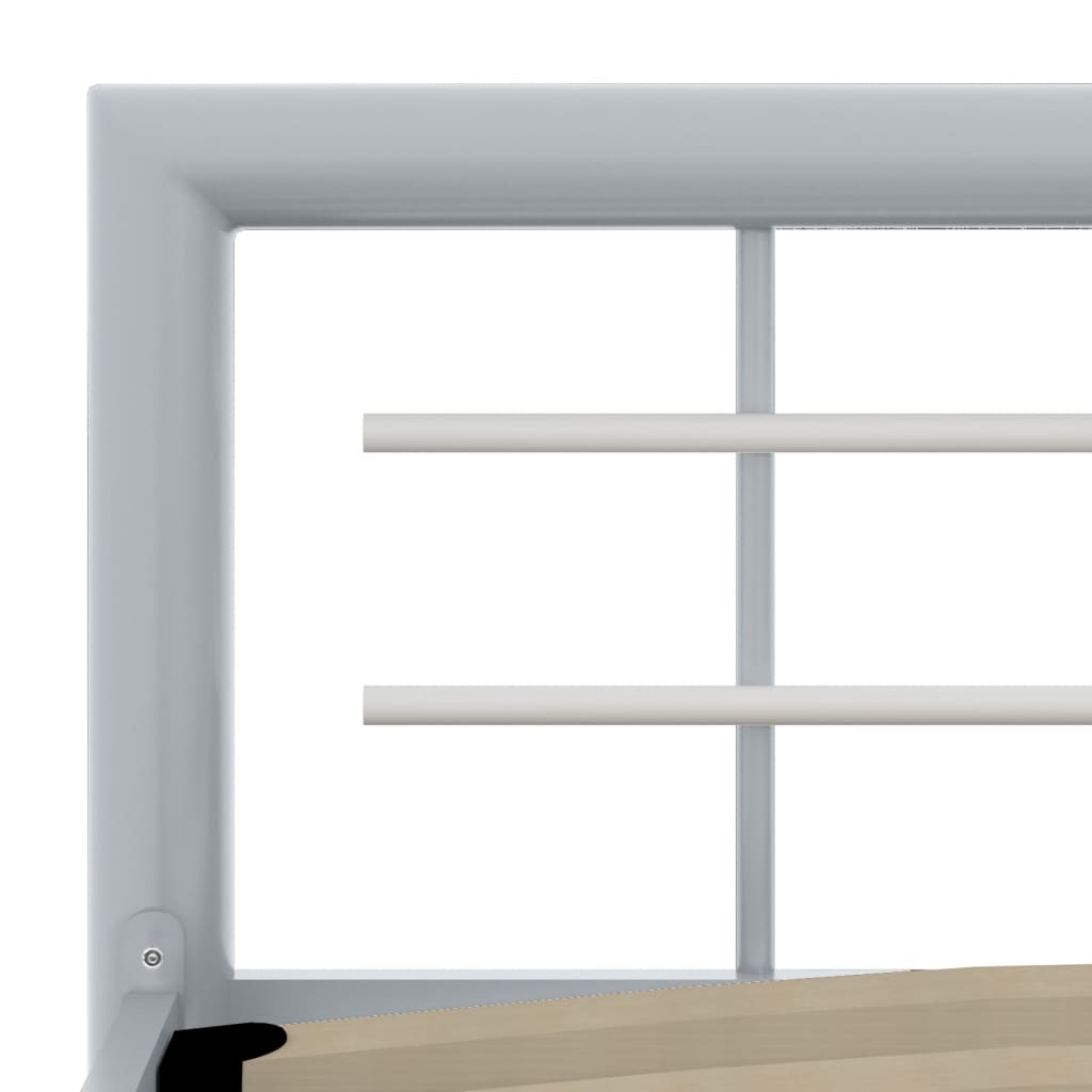 vidaXL Рамка за легло, сиво и бяло, метал, 180x200 cм