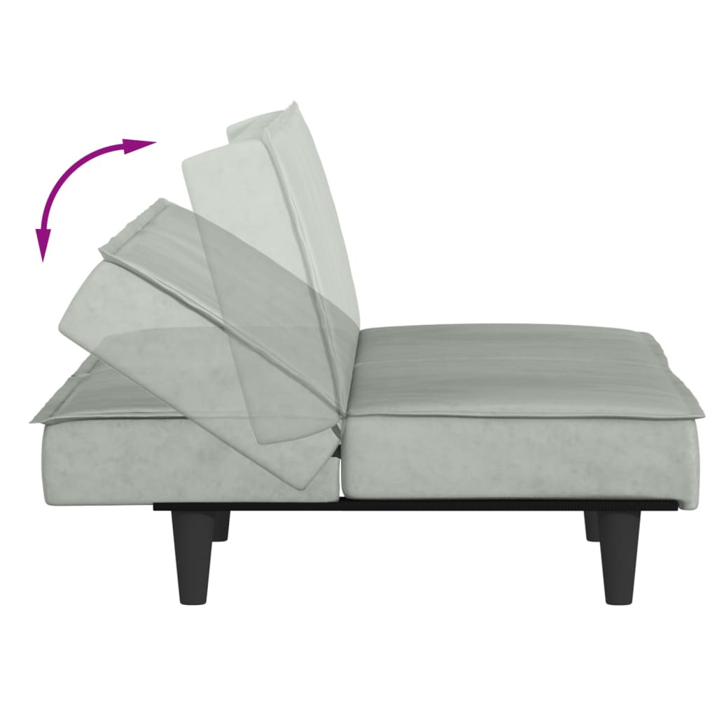 vidaXL Разтегателен диван, светлосиво, кадифе