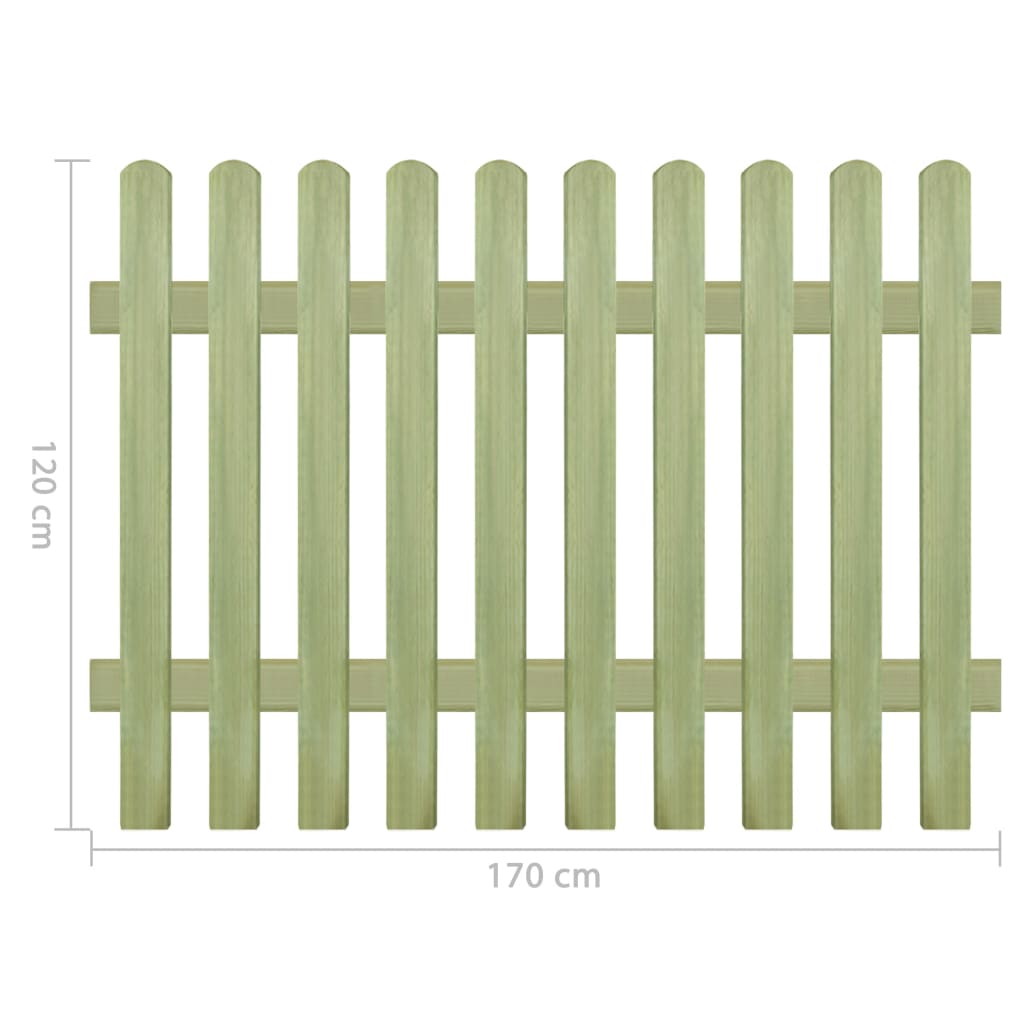 vidaXL Решетъчна ограда, импрегнирано борово дърво, 170x120 см, 6/9 см