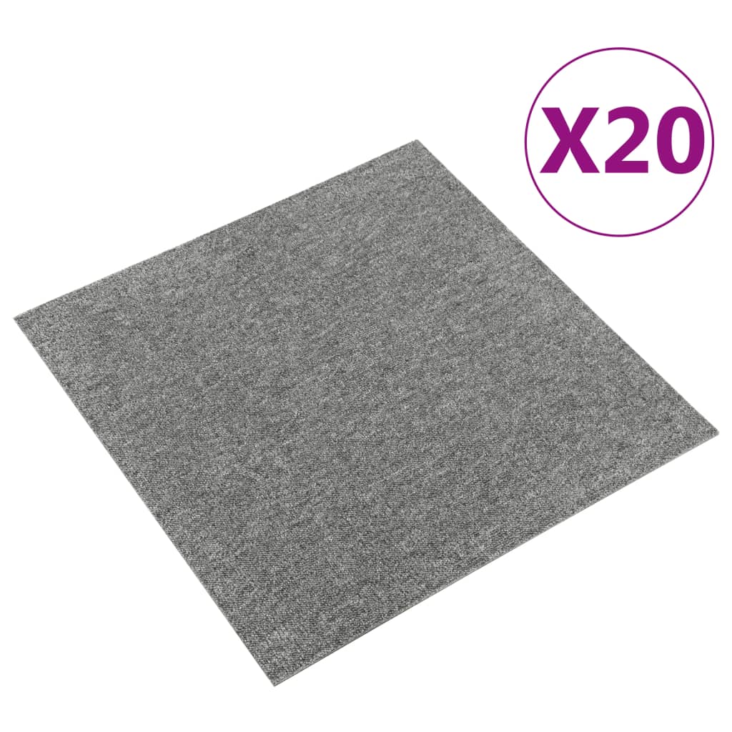 vidaXL Килимни плочки за под, 20 бр, 5 м², 50x50 см, сиви