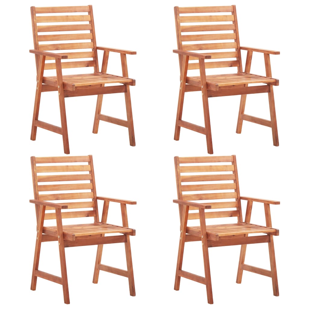 vidaXL Градински трапезни столове, 4 бр, акация масив