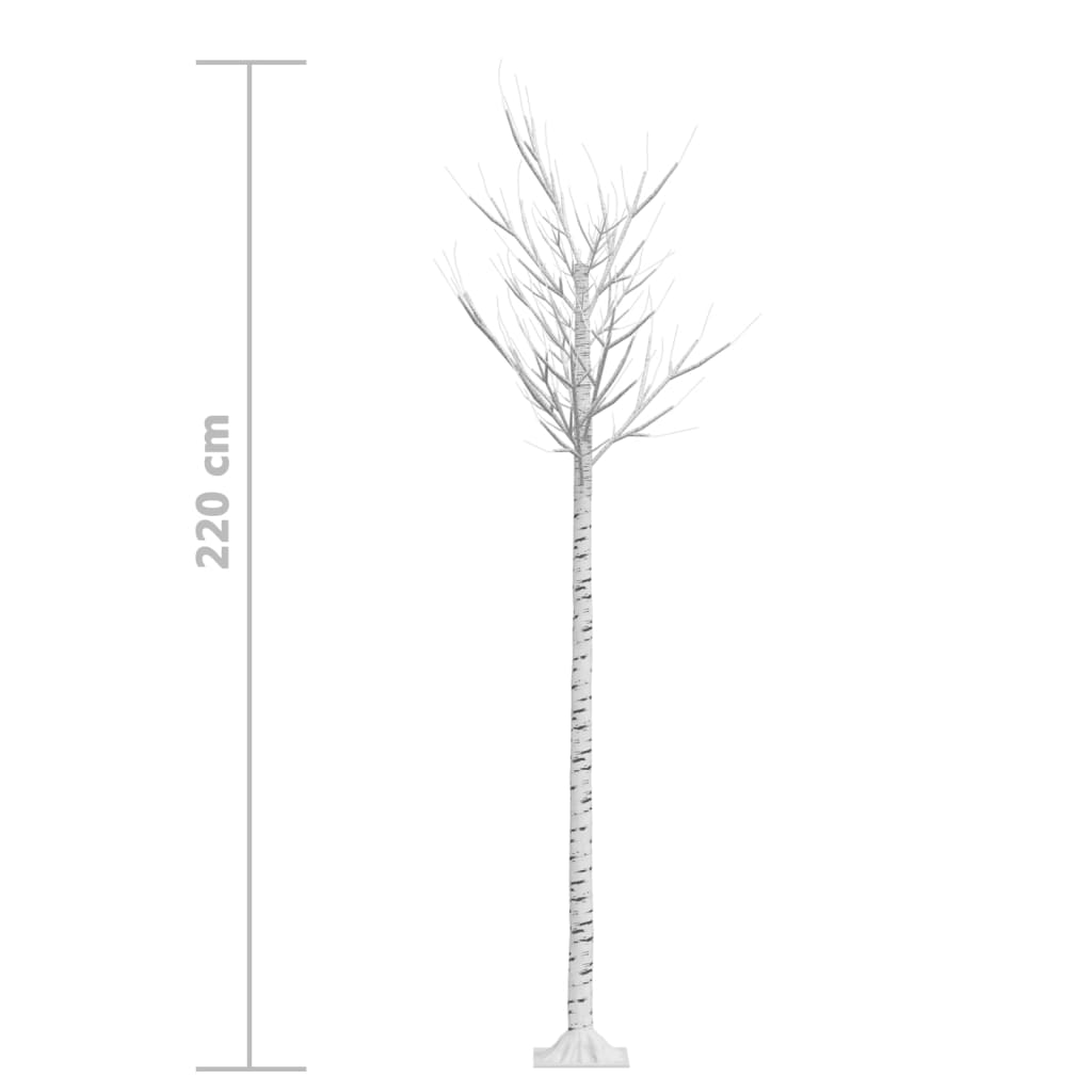 vidaXL Коледно дърво 200 LED 2,2 м топло бяло върба за закрито/открито