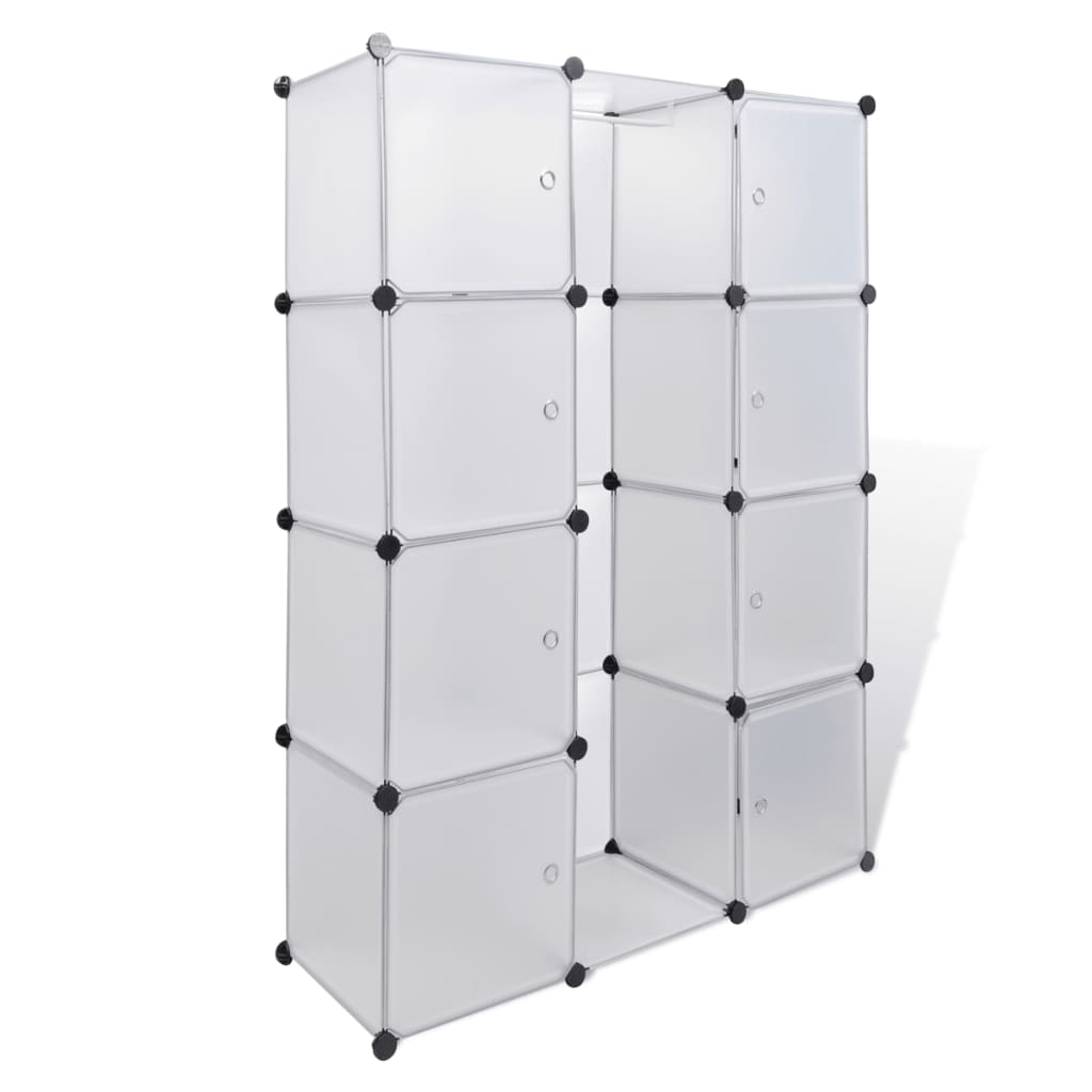 vidaXL Модулен шкаф с 9 отделения, 37x115x150 см, бял