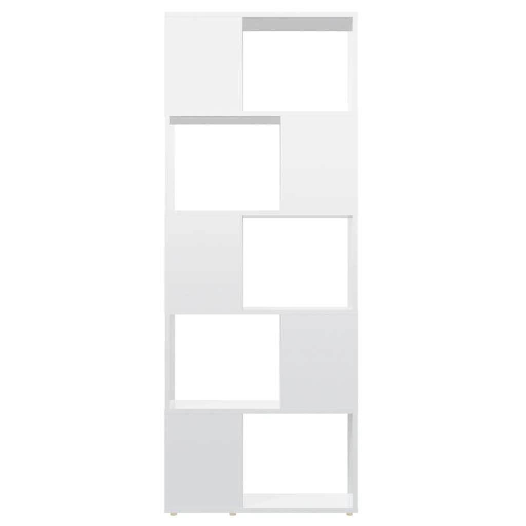 vidaXL Библиотека/разделител за стая, бял гланц, 60x24x155 см