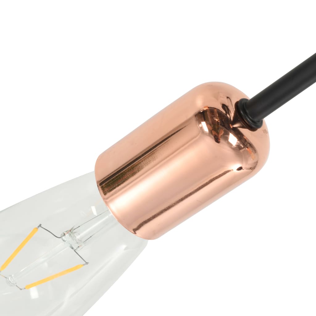 vidaXL Таванна лампа с filament крушки, 2 W, черно и мед, E27