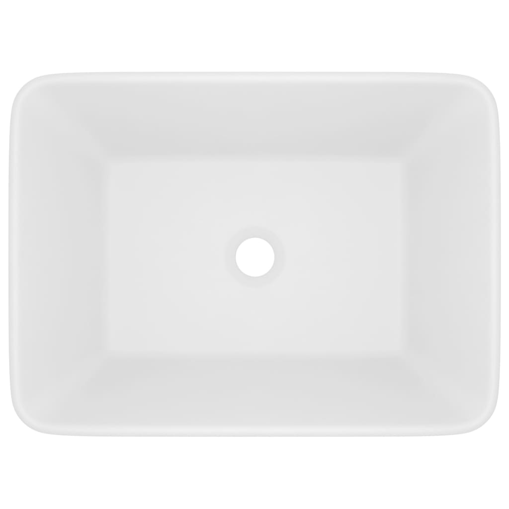 vidaXL Луксозна мивка, матово бяла, 41x30x12 см, керамика