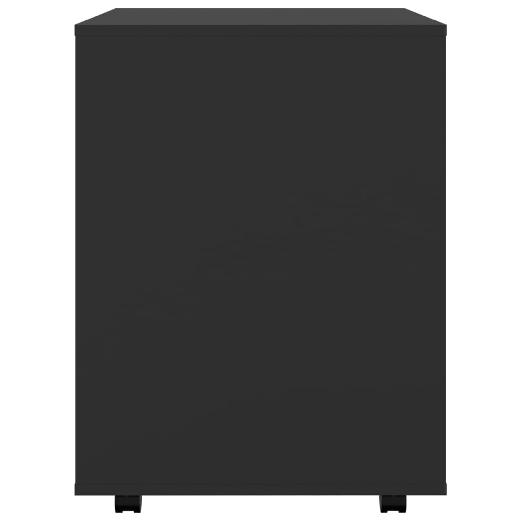 vidaXL Подвижен шкаф, черен, 60x53x72 см, ПДЧ