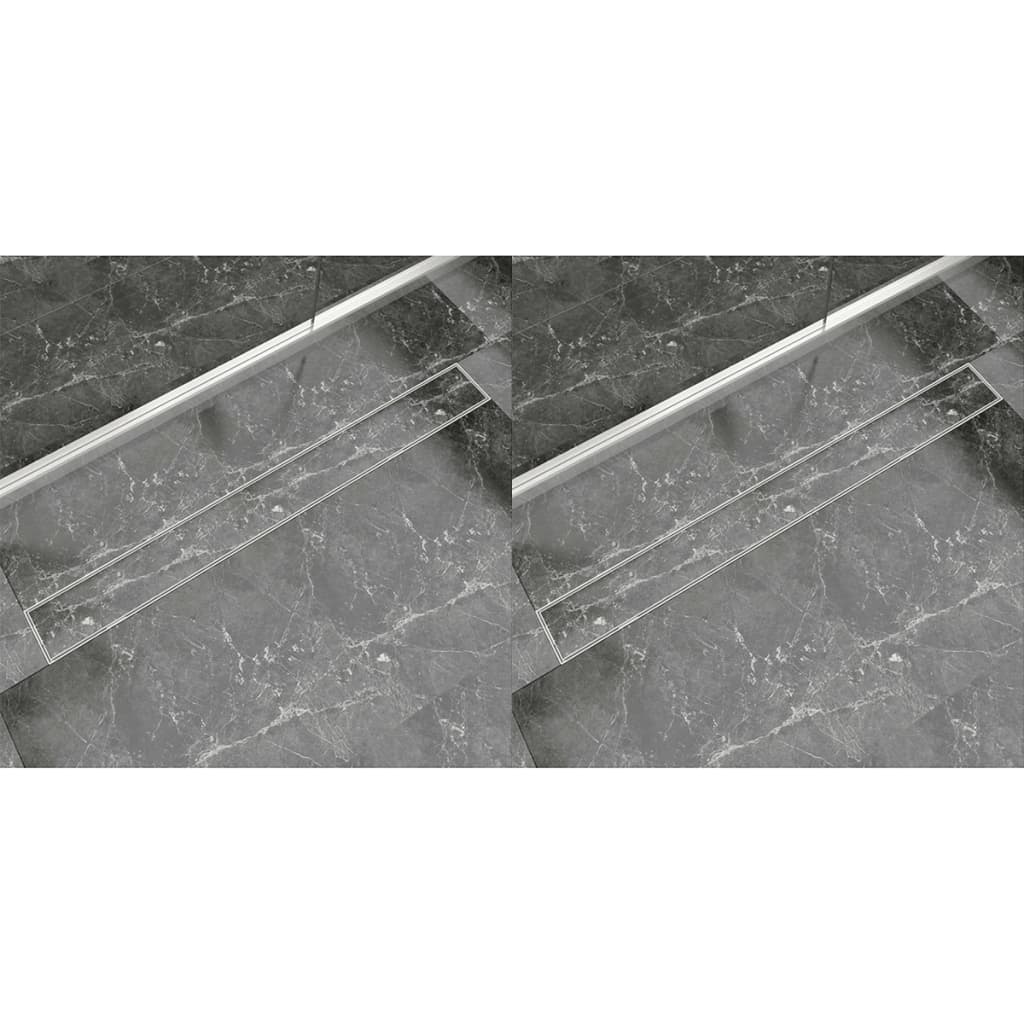 vidaXL Линейни сифони, 2 бр, 1030x140 мм, неръждаема стомана