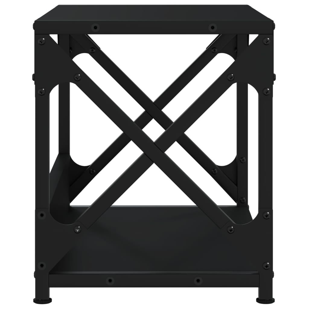 vidaXL Стойка за принтер 2 нива черна 44x26x31,5 см инженерно дърво