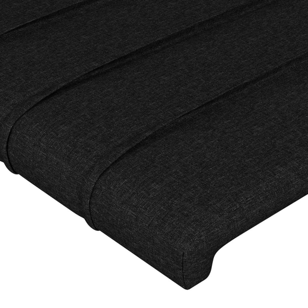 vidaXL Горна табла за легло с уши, черна, 183x16x118/128 см, плат