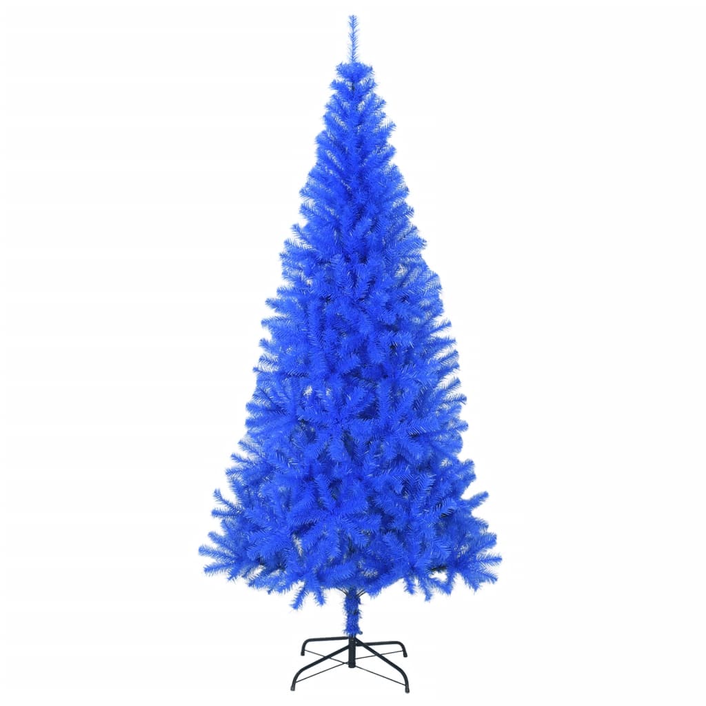 vidaXL Изкуствена коледна елха със стойка, синя, 180 см, PVC