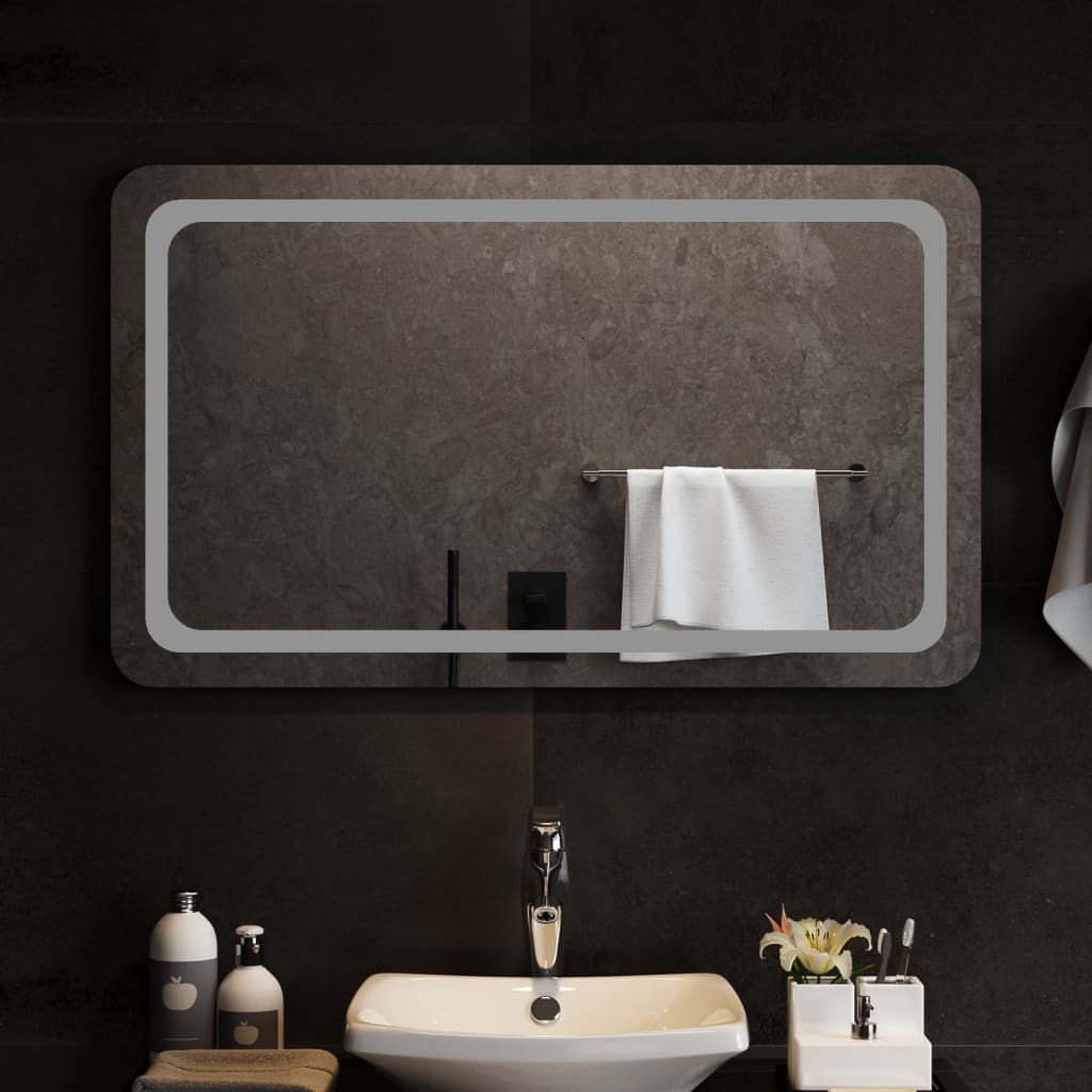 vidaXL LED огледало за баня, 100x60 см