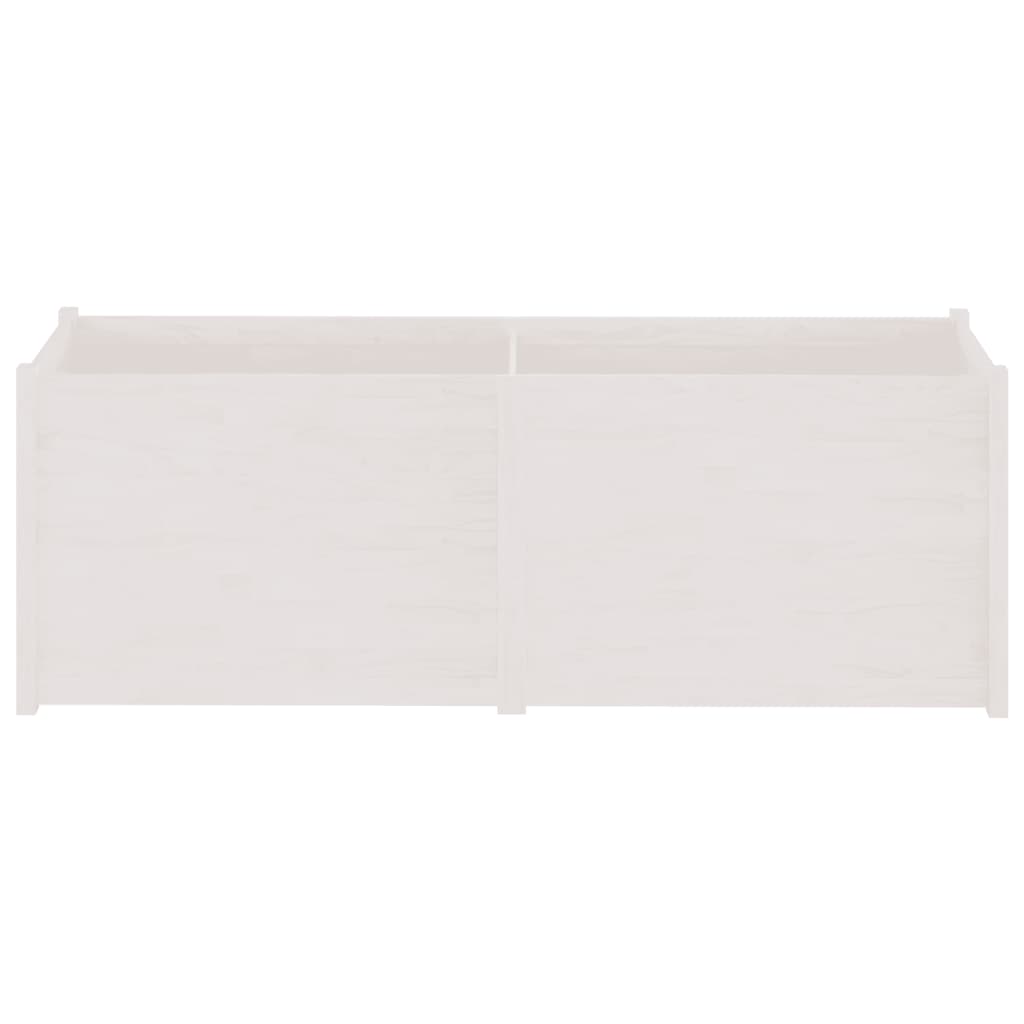 vidaXL Градински сандък, бял, 200x50x70 см, бор масив