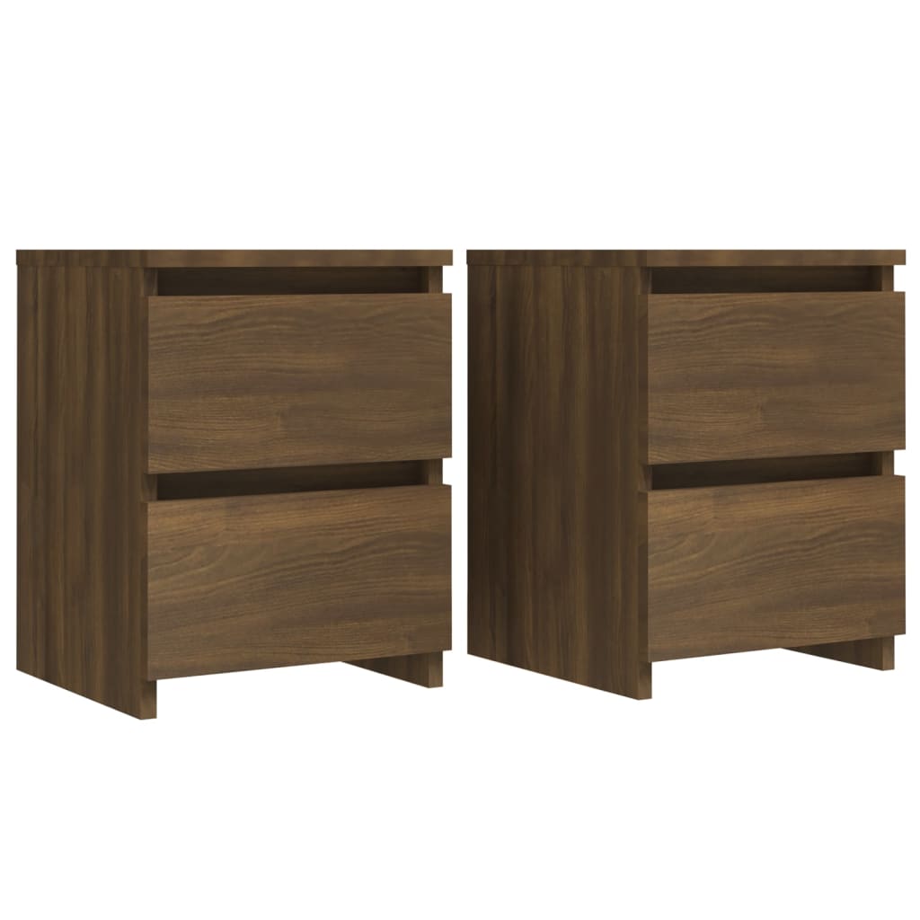vidaXL Нощни шкафчета, 2 бр, кафяв дъб, 30x30x40 см, инженерно дърво