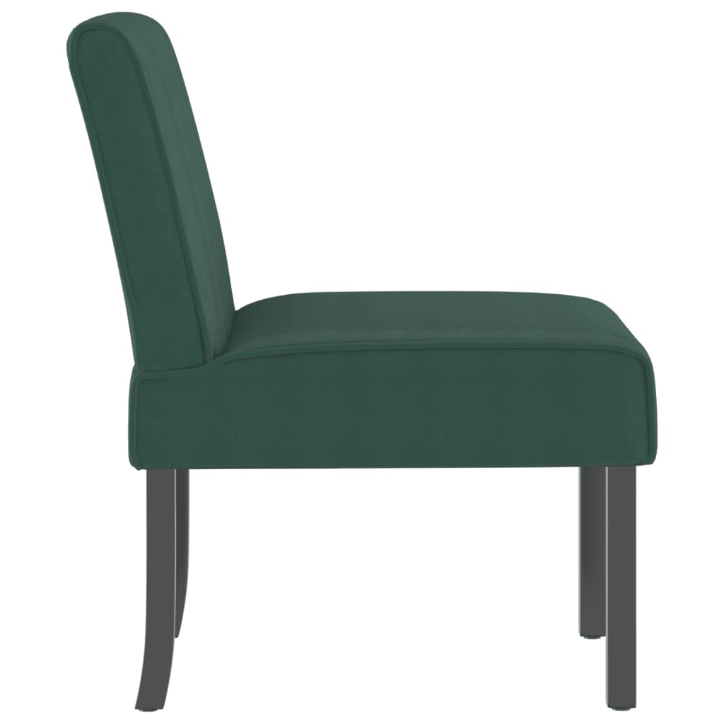 vidaXL Ниско кресло, тъмнозелено, кадифе